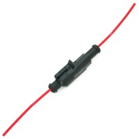 Разъём влагозащищённый с проводами 1 PIN (комплект, красный провод)
