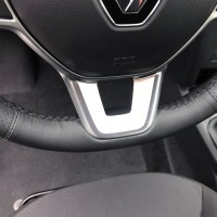 Оплетка на руль из натуральной кожи Renault Logan Stepway II 2018-н.в. (для руля без штатной кожи, черная)